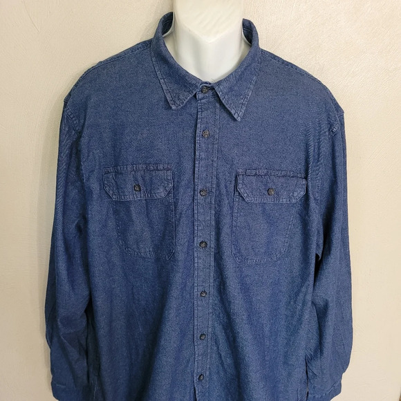 Wrangler Flex For Comfort Denim Button Down Long Sleeve Shirt Size Men's 2XL - Picture 6 of 11